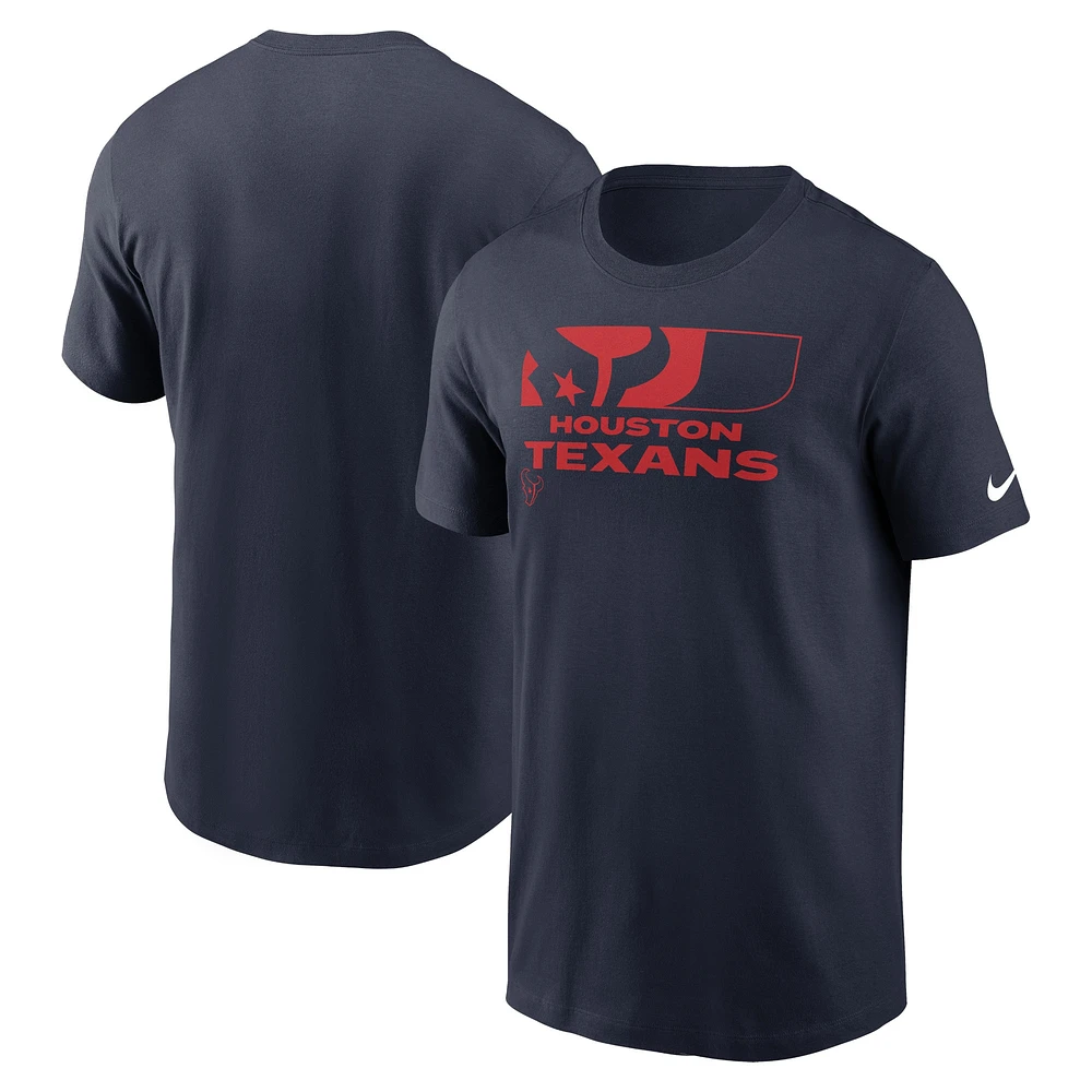 T-shirt Nike Air Essential bleu marine pour homme des Houston Texans