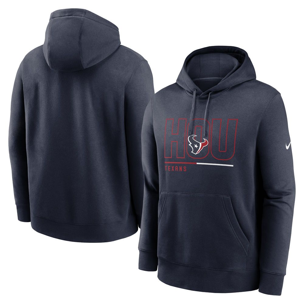 Men's Nike Navy Houston Texans City Code Club Fleece Pullover Hoodie