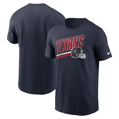 T-shirt Nike bleu marine Houston Texans Essential Blitz Lockup pour hommes