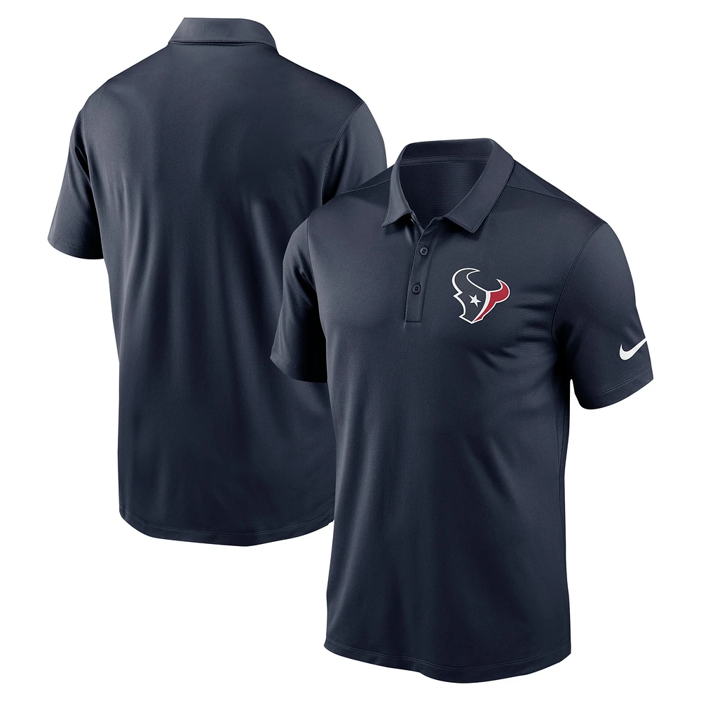 Polo Nike bleu marine Houston Texans Fan Gear Franchise Graphic Team thermoscellé pour homme