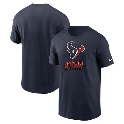 T-shirt Nike bleu marine pour homme avec logo de la ville natale des Houston Texans