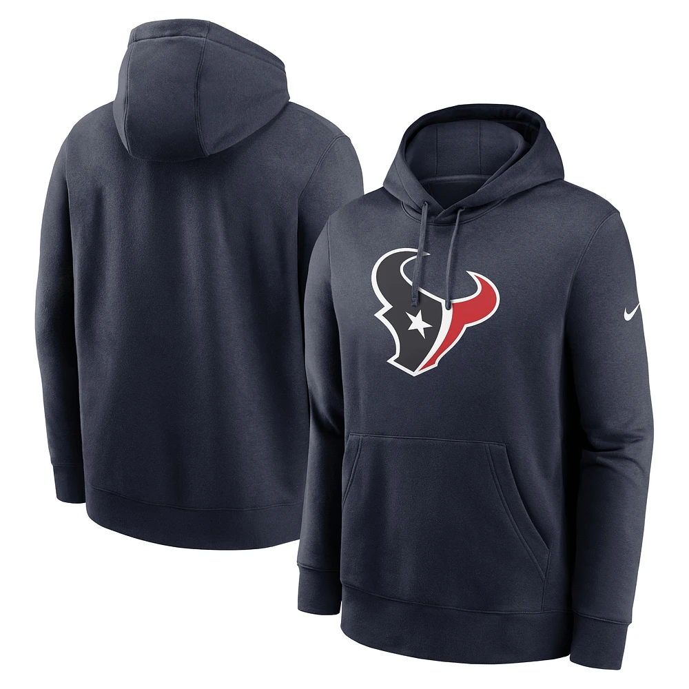 Sweat à capuche Nike bleu marine avec logo Houston Texans Rewind Club pour homme