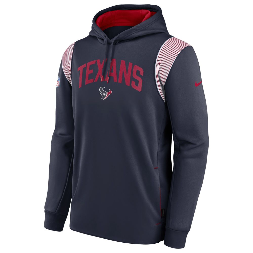 Men's Nike Navy Houston Texans Sideline Athletic Stack Performance Pullover Hoodie