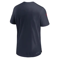 T-shirt Nike bleu marine Houston Texans Sideline Coach Performance pour homme