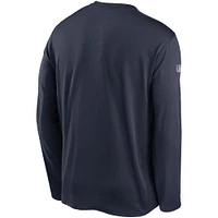 T-shirt à manches longues Nike Houston Texans Sideline Impact Legend Performance pour homme - Bleu marine