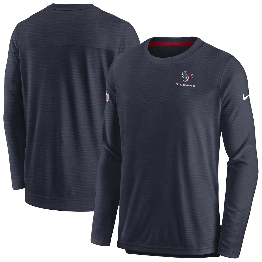 Sweat-shirt Nike bleu marine Houston Texans Sideline Lockup Performance pour hommes