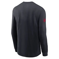 T-shirt Nike bleu marine Houston Texans Sideline Performance à manches longues pour homme