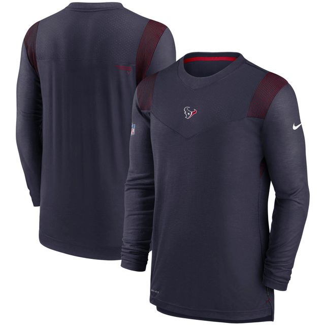 T-shirt à manches longues Nike Houston Texans Sideline Player UV Performance pour homme - Bleu marine