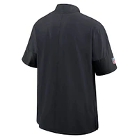 Men's Nike Navy Houston Texans Sideline Short Sleeve Quarter-Zip Performance Coach Jacket