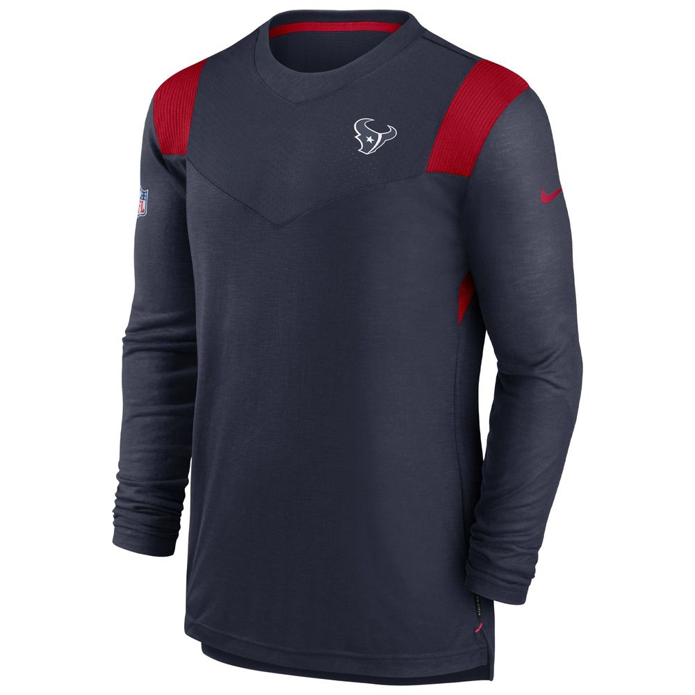 Men's Nike Navy Houston Texans Sideline Tonal Logo Performance Player Long Sleeve T-Shirt