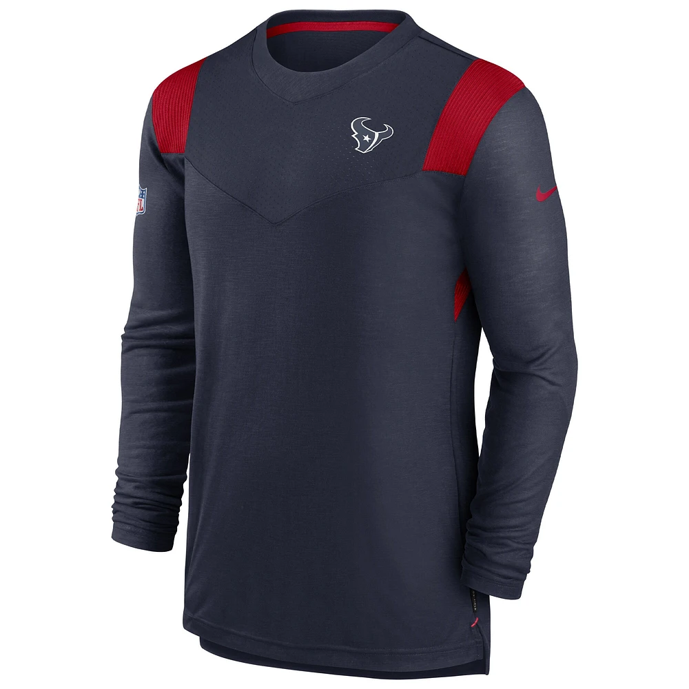 T-shirt à manches longues Nike Houston Texans Sideline Tonal Logo Performance Player pour homme - Bleu marine