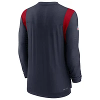 T-shirt à manches longues Nike Houston Texans Sideline Tonal Logo Performance Player pour homme - Bleu marine