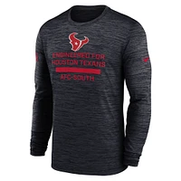 Men's Nike Navy Houston Texans Sideline Velocity Performance Long Sleeve T-Shirt