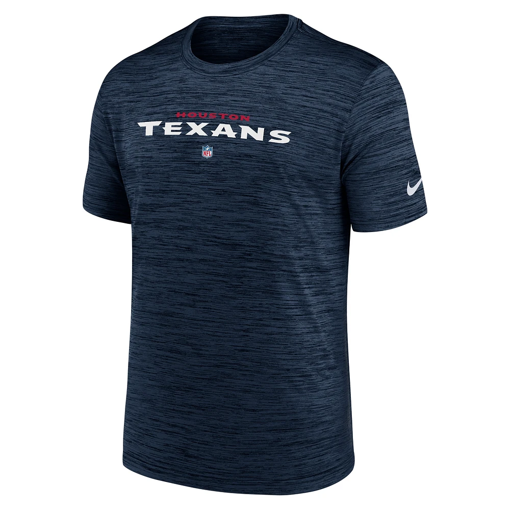 T-shirt Nike Houston Texans Velocity Performance pour homme - Bleu marine