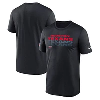 T-shirt Nike bleu marine Houston Texans Wordmark Block Sideline Legend Performance pour homme