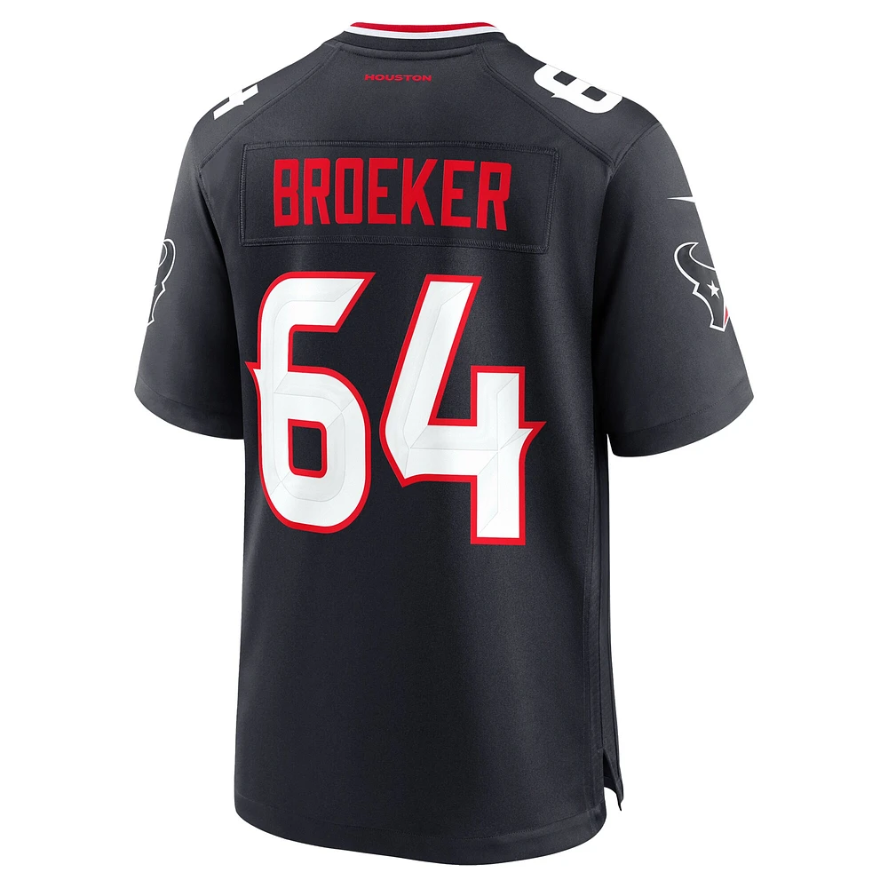 Men's Nike Nick Broeker  Navy Houston Texans Team Game Jersey