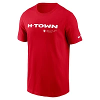 T-shirt Nike rouge avec logo H-Town des Houston Texans pour hommes