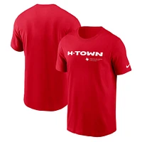 T-shirt Nike rouge avec logo H-Town des Houston Texans pour hommes