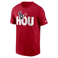 T-shirt essentiel Nike rouge Houston Texans Local pour hommes