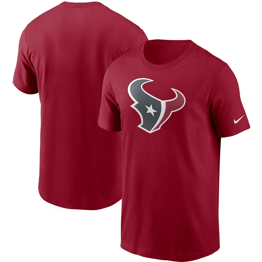 T-shirt Nike rouge avec logo principal des Houston Texans pour hommes