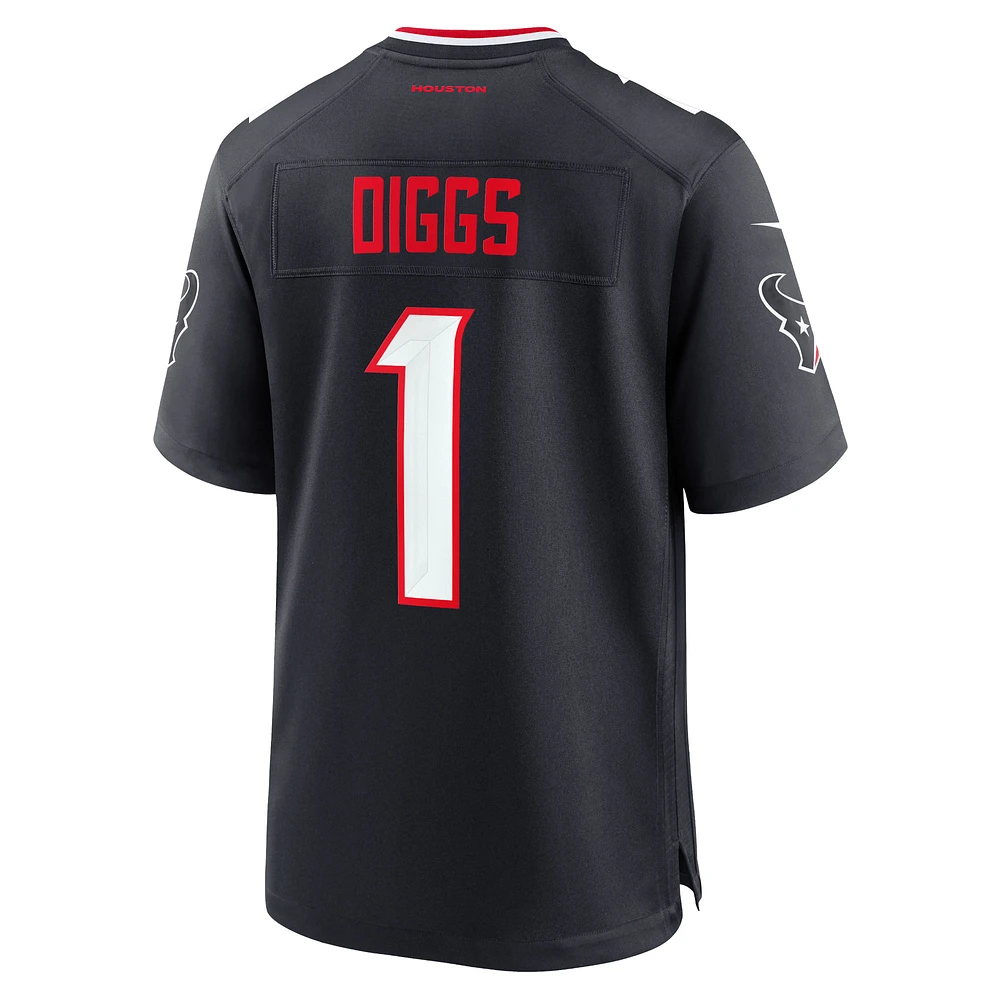 Maillot de match Nike Stefon Diggs Houston Texans pour homme, bleu marine