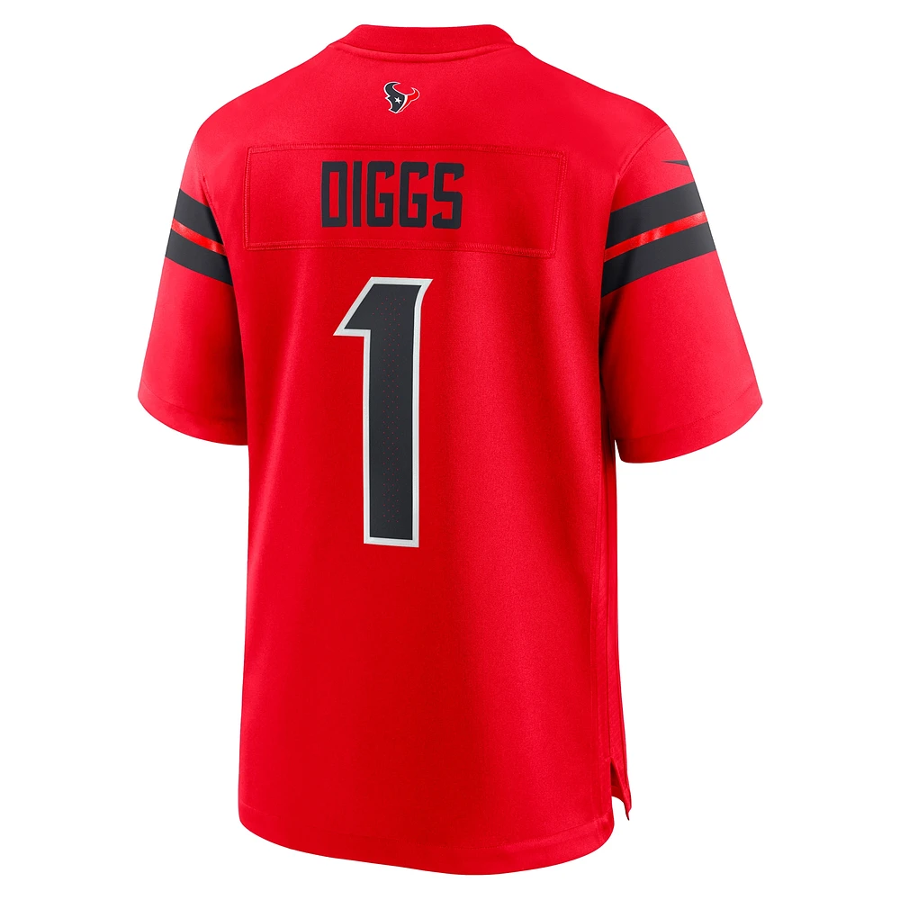 Maillot de match alternatif Nike Stefon Diggs rouge des Houston Texans pour homme