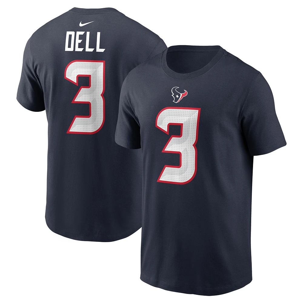 Men's Nike Tank Dell Navy Houston Texans Player Name & Number T-Shirt