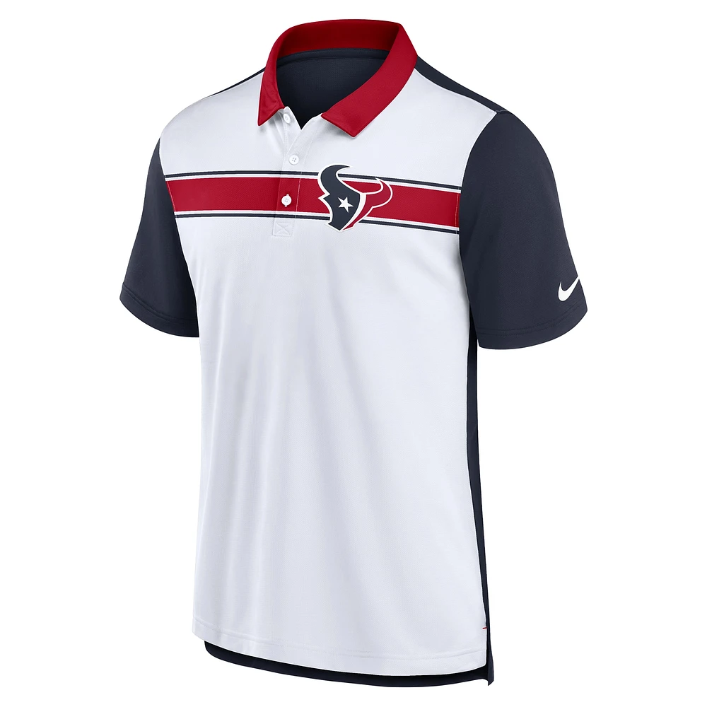 Men's Nike  White/Navy Houston Texans Rewind Pique Polo