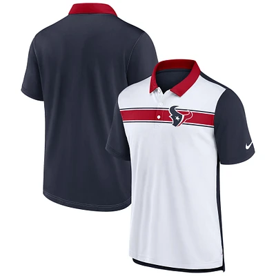 Men's Nike  White/Navy Houston Texans Rewind Pique Polo