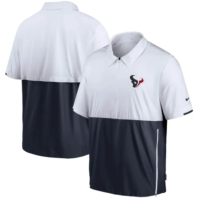 Men's Nike White/Navy Chicago Bears Sideline Coaches Half-Zip Short Sleeve  Jacket