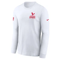 Men's Nike White Houston Texans Sideline Performance Long Sleeve T-Shirt