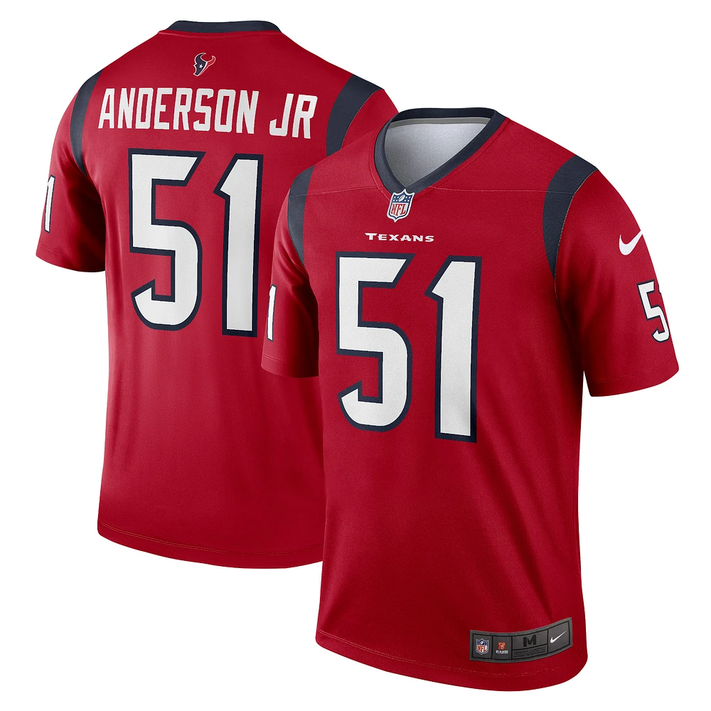 Haut Nike Will Anderson Jr. rouge pour homme des Houston Texans Alternate Legend Player Performance