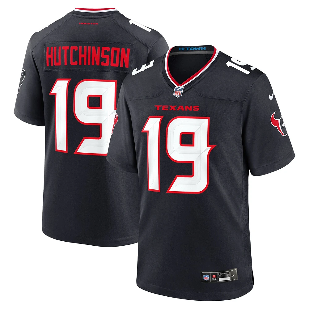 Men's Nike Xavier Hutchinson  Navy Houston Texans Team Game Jersey