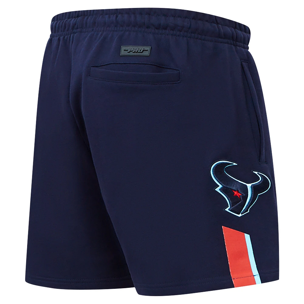 Men's Pro Standard Navy Houston Texans H Town Fleece Shorts