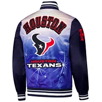 Men's Pro Standard Navy Houston Texans Sublimated Satin Full-Snap Jacket