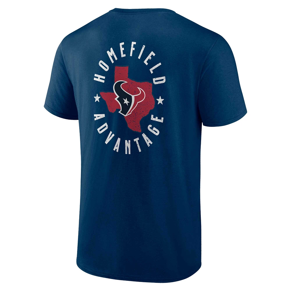 T-shirt à deux côtés pour homme Profile Houston Texans Big & Tall bleu marine