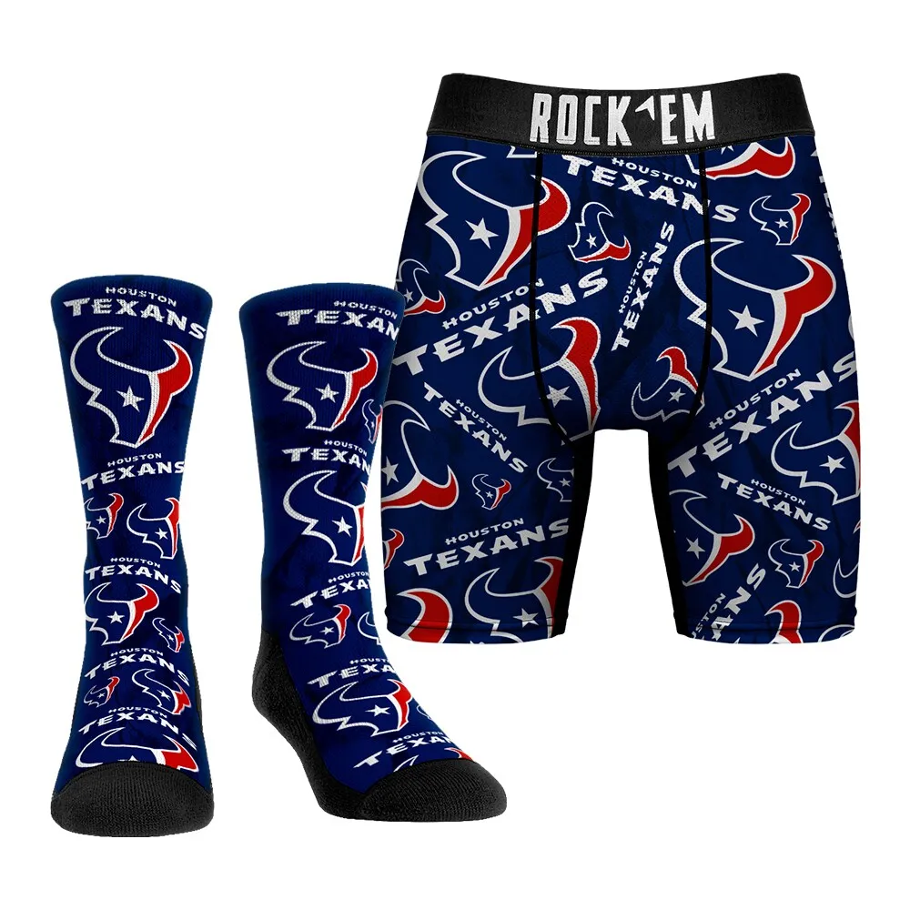 Houston Texans Rock Em Socks Custom Jersey Crew Socks