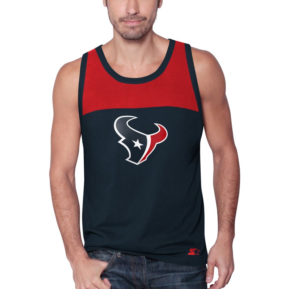 Men's Starter Navy/Red Houston Texans Touchdown Fashion - Tank Top