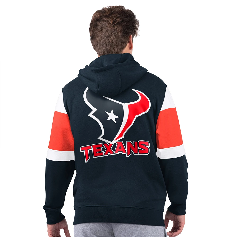 Men's Starter Navy Houston Texans Extreme Full-Zip Hoodie