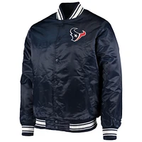 Veste à boutons-pression pour hommes Starter Navy Houston Texans en satin