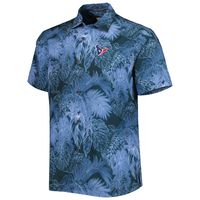 Men's Tommy Bahama Navy Houston Texans Coast Luminescent Fronds Camp IslandZone Button-Up Shirt