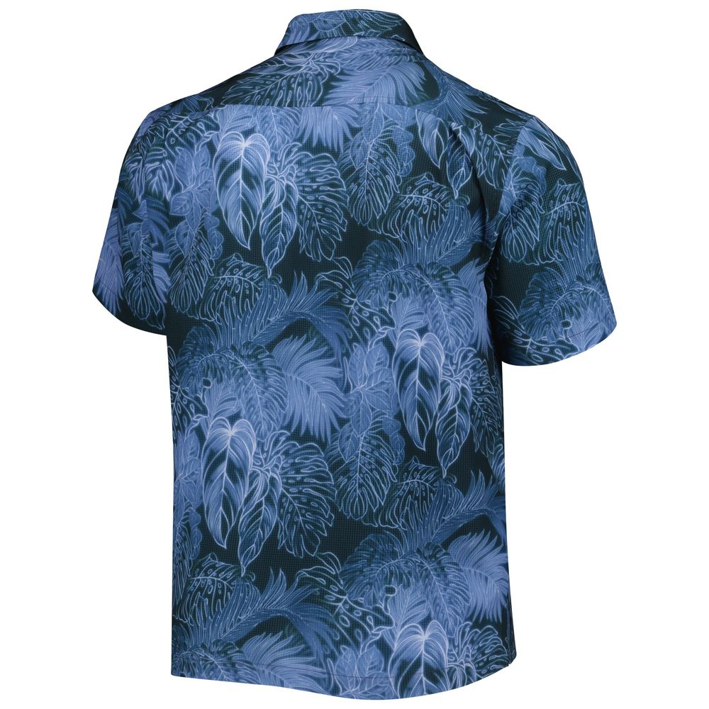 Men's Tommy Bahama Navy Houston Texans Coast Luminescent Fronds Camp IslandZone Button-Up Shirt