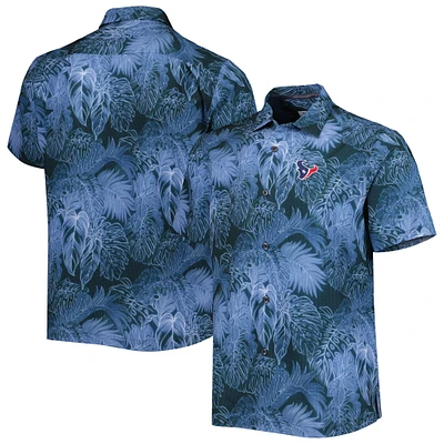 Chemise boutonnée Tommy Bahama Navy Houston Texans Coast Luminescent Fronds Camp IslandZone pour homme