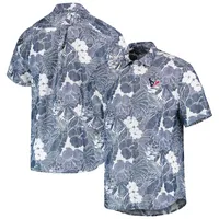 Men's Tommy Bahama Gray Seattle Seahawks Coconut Point Frondly Fan Camp IslandZone Button-Up Shirt Size: Small