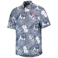 Men's Tommy Bahama Navy Houston Texans Coconut Point Playa Floral IslandZone Button-Up Shirt