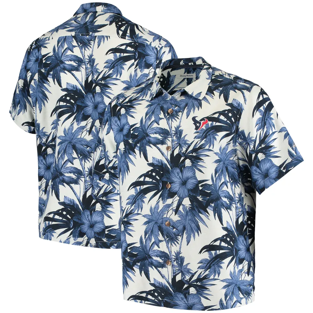 Men's Houston Texans Tommy Bahama Navy La Playa Luau Button-Up Camp Shirt