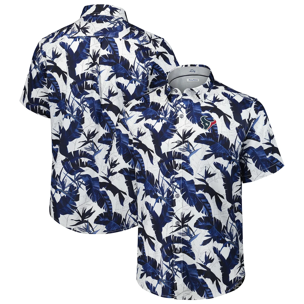 Men's Tommy Bahama Navy Houston Texans Sunnyvale Blooms Camp Button-Up Shirt
