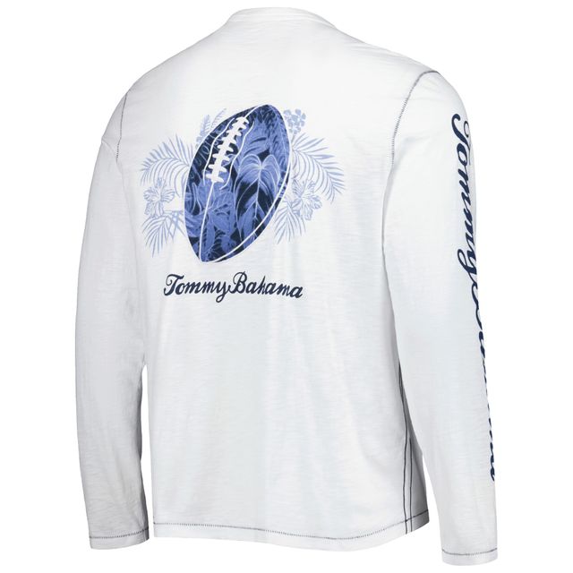 T-shirt à manches longues Tommy Bahama Houston Texans Laces Out Billboard pour homme, blanc