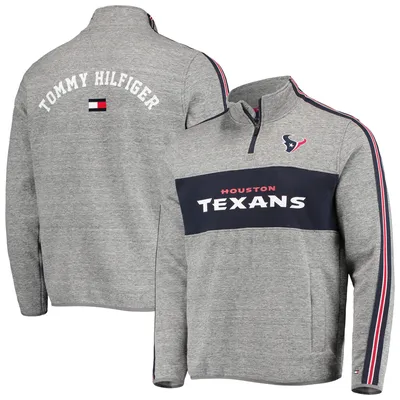 Houston Texans Tommy Hilfiger Anorak Hoodie Quarter-Zip Jacket - Navy/Gray