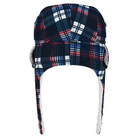 New Era Navy Houston Texans Sideline Plaid Sherpa Trapper Hat